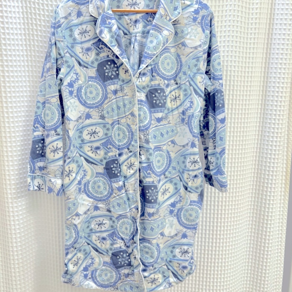 🐳SOFT SURROUNDINGS XL flannel night shirt, super soft, washed, never worn NWOT